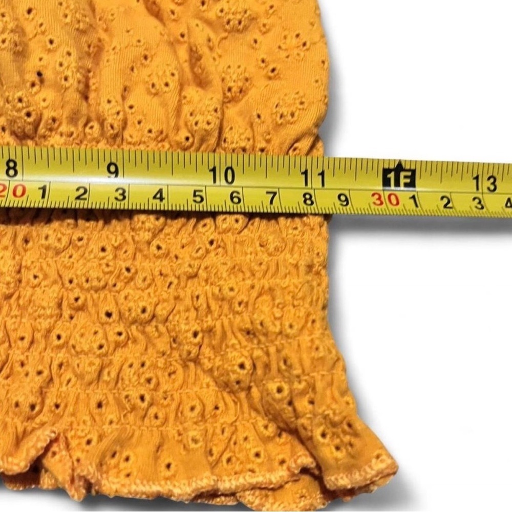 Go Wild Women’s Mustard Eyelet Crop Top - Picture 6 of 7